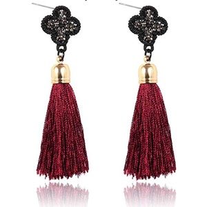 Bohemian Style Alloy Diamond Tassel Earrings
